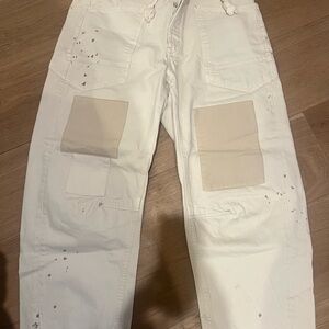 we the free moxie Pull-on barrel jeans white